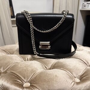 Michael Kors Black Crossbody Bag with Silver Chain